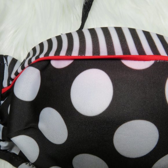 Sailor Style High Waist Halter Tie Bikini Swimsuit - Picture 4 of 5